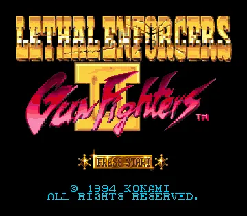 Lethal Enforcers II - Gun Fighters (Europe) screen shot title